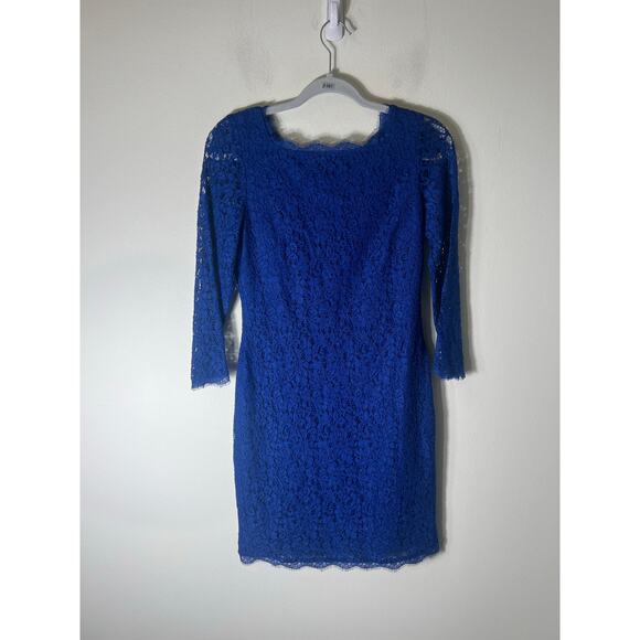 Cache Blue Long Sleeve Mini Sheath Dress Size 6 - Picture 1 of 3